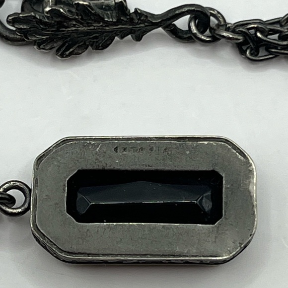 Gorgeous Signed EXTASIA Black Cameo Bead Pearl Necklace Triple Black Chain - Picture 14 of 14